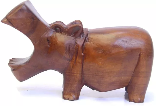 Hand Carved Wooden Hungry Hippo ~ OOAK Christmas & Birthday Gift 2