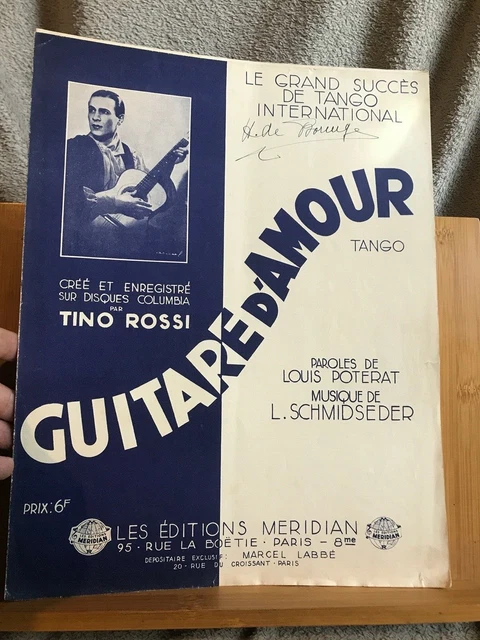 Poterat / Schmidseder Guitare d'amour partition chant piano Tino Rossi Meridian