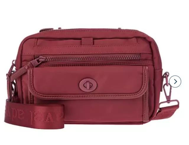 Samantha Brown Essential Crossbody Bag with Strap BURGUNDY nwt