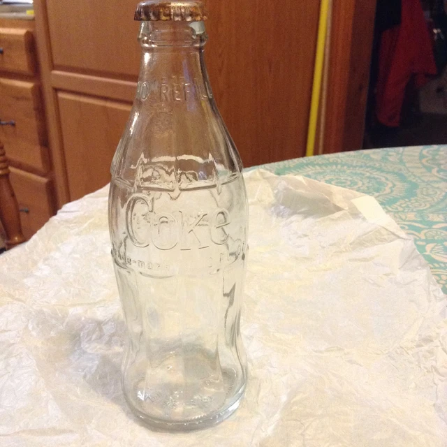 VINTAGE COCACOLA 10oz Bottle No Refill 7 1/4" Tall Coke Bottle with