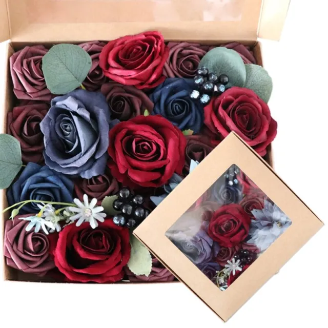 Artificial Rose Flowers Combo Box Set for DIY Wedding Bouquet Home Decoration