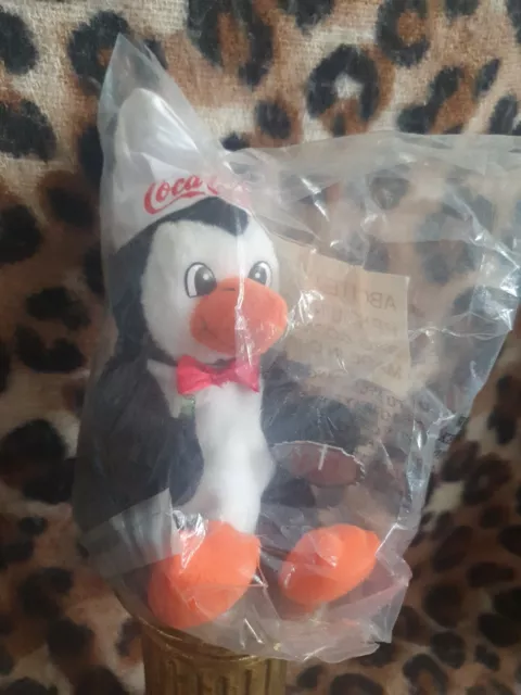 COCA COLA PINGUIN MIT KOKSFLASCHE selten USA Vintage ungeöffnete Tasche 1998 NEU