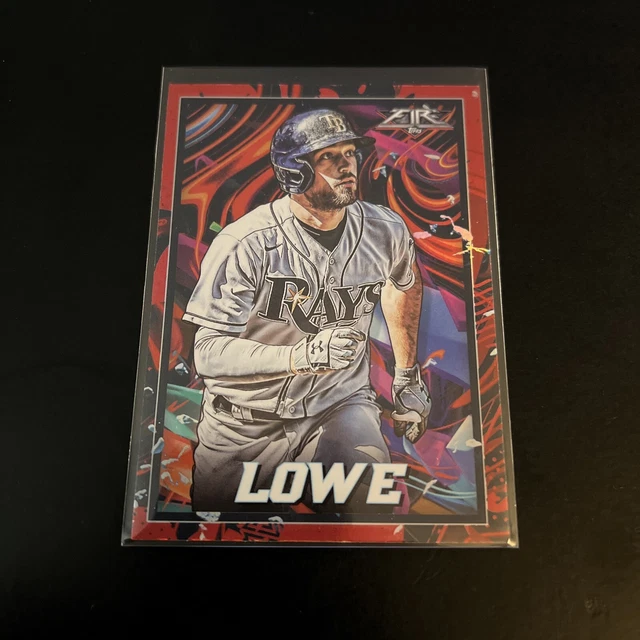 2022 Topps Fire Brandon Lowe #125 Red Flame Parallel Tampa Bay Rays
