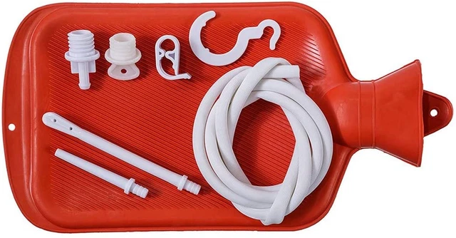 Ducha de goma / bolsa de enema, kit de sistema de combinación de botellas de agua caliente para hombres y