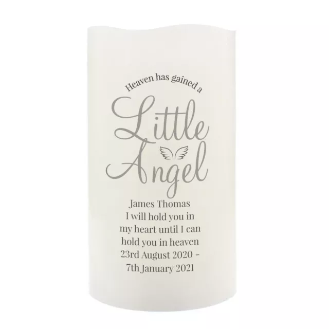 Personalised Little Angel Memorial LED Candle