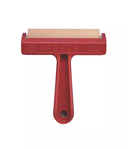 Pop-In Soft Rubber Brayer, 4" – Roller Tool for Crafting and Block Printing, ...
