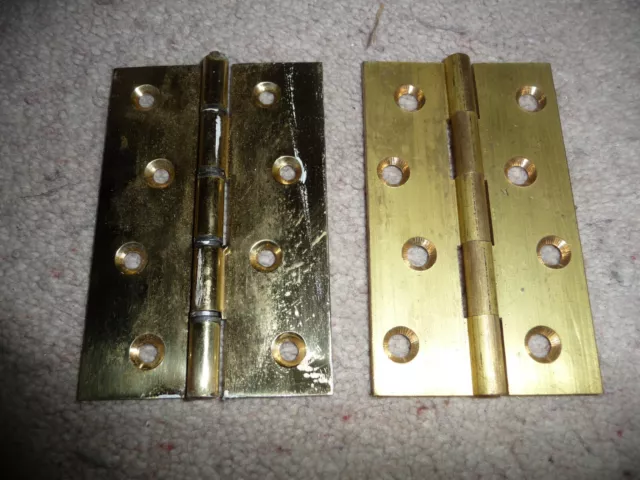 Strong Heavy Duty 100 mm Butt Hinges Brass Door Frame - 2 hinges