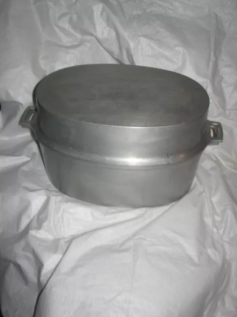 HUGE & Heavy Vtg Miracle Maid G2 Cast Aluminum Turkey ROASTER w/Lid & Trivet HUGE & Heavy Vtg Miracle Maid G2 Cast Aluminum Turkey ROASTER w/Lid & Trivet