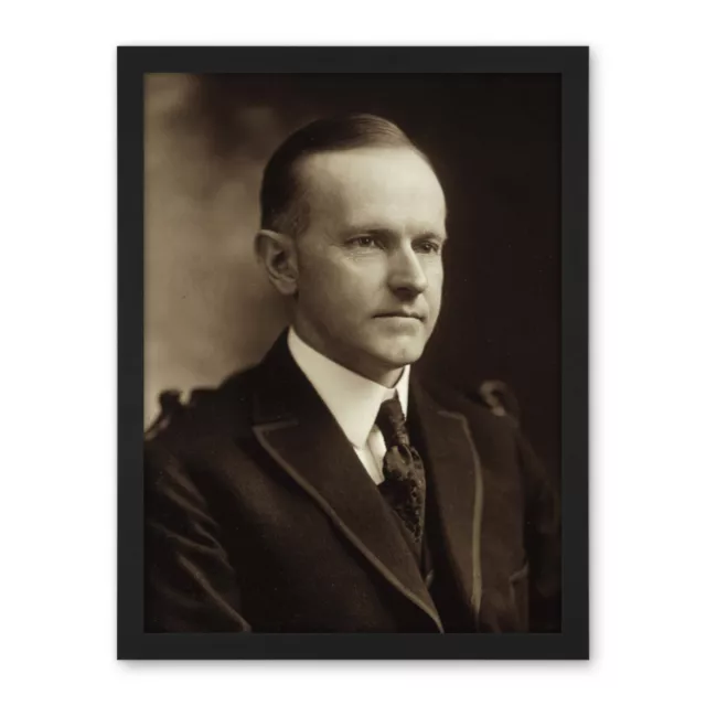 US President Calvin Coolidge Portrait Photo Framed Wall Art Picture Print 18X24