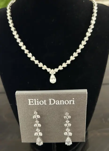 Eliot Danori by Nadri Silvertone Crystal Necklace & Earring Set New