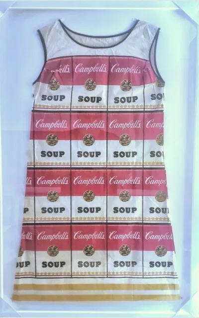 Andy Warhol VINTAGE 1967 CAMPBELL'S SOUP THE SOUPER PAPER DRESS Museum Framed!