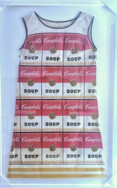 Andy Warhol VINTAGE 1967 CAMPBELL'S SOUP THE SOUPER PAPER DRESS Museum Framed! Andy Warhol VINTAGE 1967 CAMPBELL'S SOUP THE SOUPER PAPER DRESS Museum Framed!