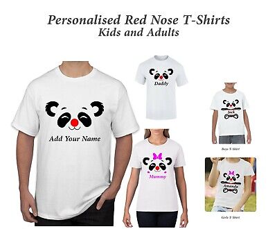 Red Nose Day T-Shirts Personalised Adults Kids Men's Women's Boys and Girls