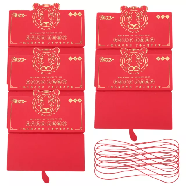 5 Pcs 2022 Année Du Tigre Red Packet Papier Enfant Enveloppes De Trésorerie