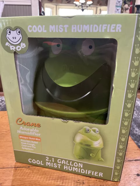 CRANE Adorable Ultrasonic Cool Mist Humidifier Green Frog 2.1 Gallon NIB