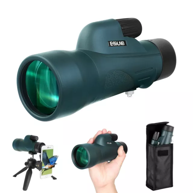 Monocular Telescope 12x50 HD W/ Mobile Adapter Tripod Waterproof Hunting Birding