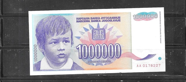Yugoslavia #120 1993 Million Dinara Au-Unc Old Banknote Paper Money Currency