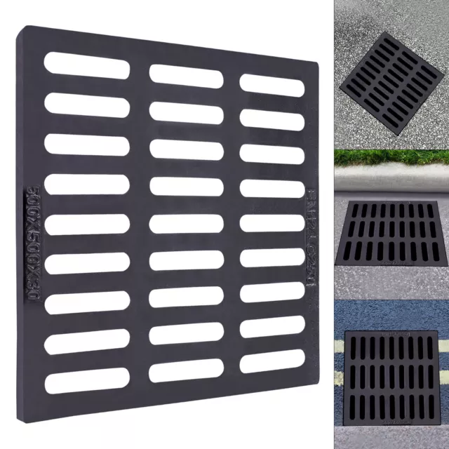 CAST IRON SEWER Grate Strainers Drain Catch Basin Cover Trench Drainage ...