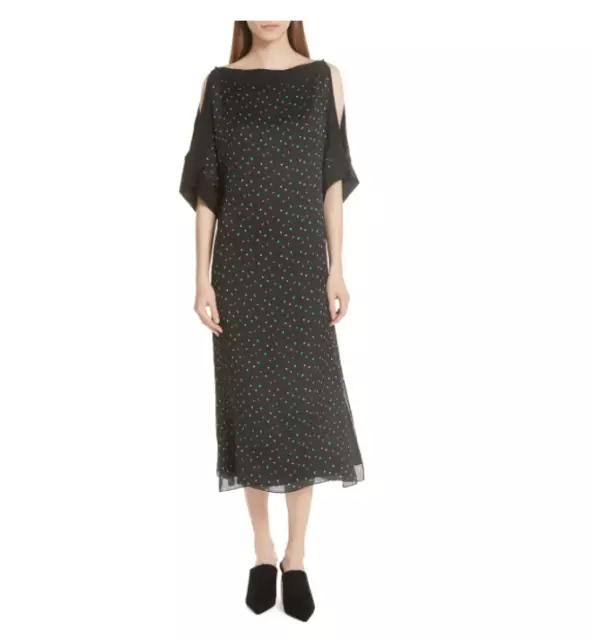 GREY Jason Wu Cold Shoulder Silk Dress in Black - size 10 $595 #DD309
