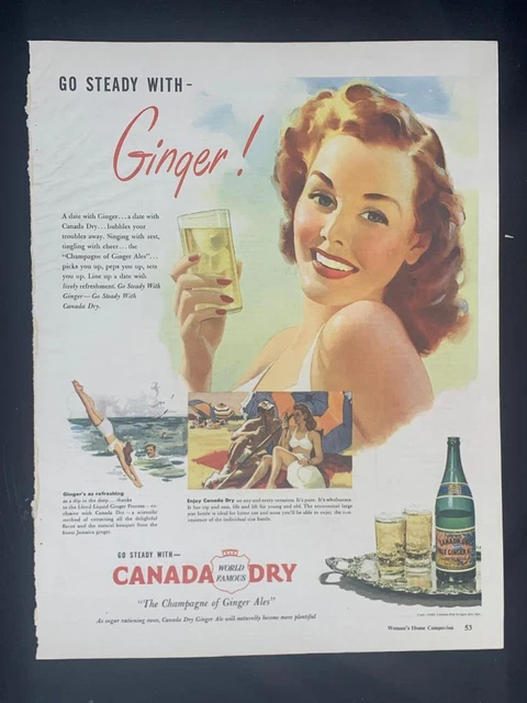 Magazine Ad* - 1946 - Canada Dry Ginger Ale