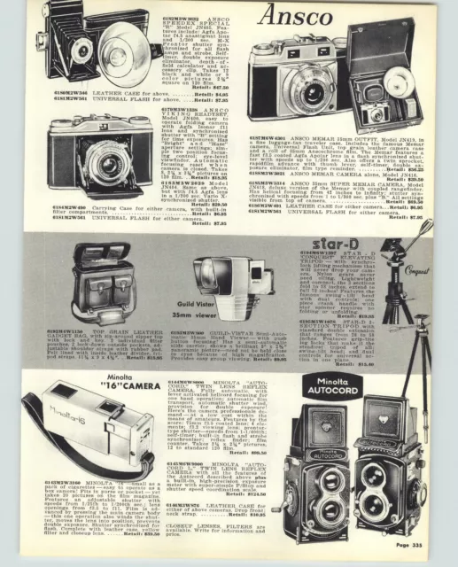1957 PAPER AD Minolta Autocord L Camera Twin Lens Reflex Ansco Polariod Land