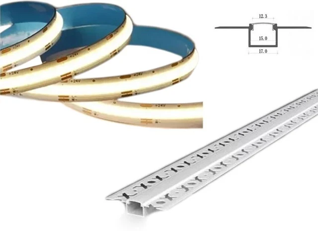 Profili In Alluminio Per Strisce LED | Lunghezze 0.5m, 1m, 1.5m, 2m | Colori Nero, Bianco, Argento