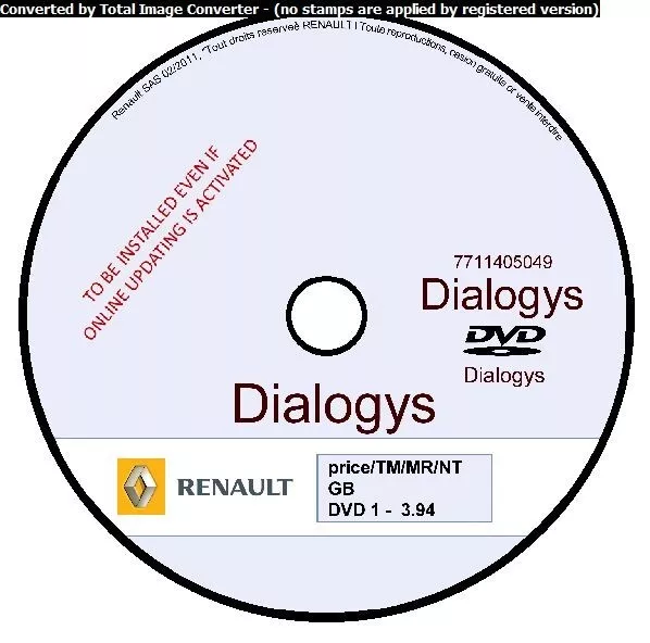 Renault Dialogys 3.94 03/2011 Workshop Manual Part Catalogue Manuel D'atelier