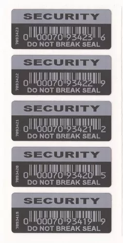 Security Labels Stickers VOID OPEN Black White Do Not Break Seal x 100 + serials