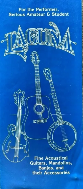 Original Laguna Guitar Banjo Mandolin Tri-Fold Catalog / Brochure