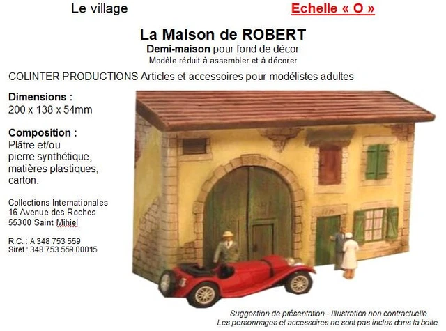 Colinter Productions Maquette HO - LA RUE DE L'EGLISE Ensemble de 4 demi- maisons