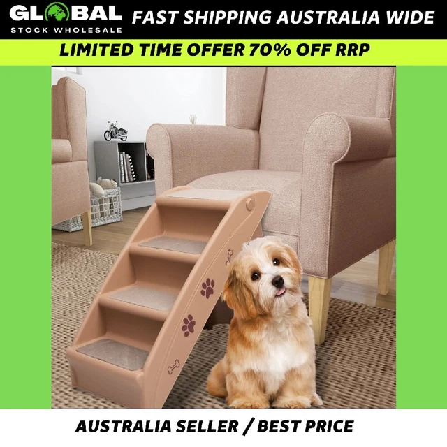 Folding Dog Stairs Brown 62x40x49.5 cm