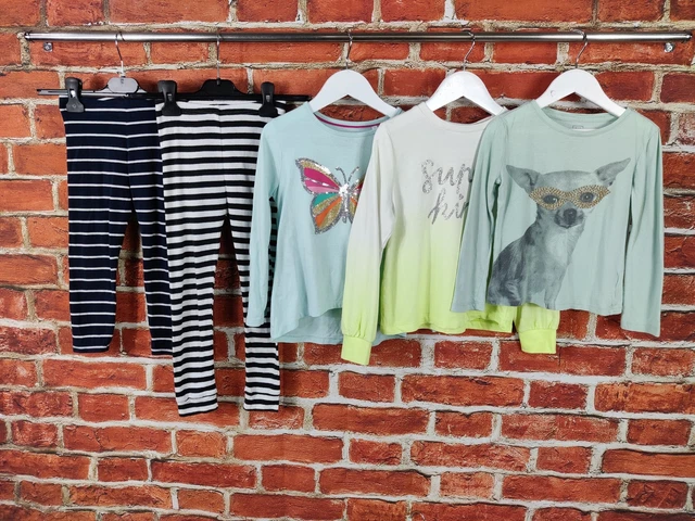 Maglietta Top Bambini Pacchetto Età 4-5 Anni Next Gap H&M Leggings A Righe Bambini 110Cm