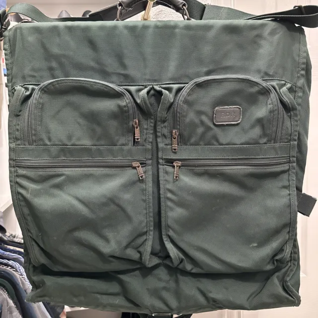 Tumi Garment Ballistic Nylon Alpha Bi Fold Suit Travel Green Bag