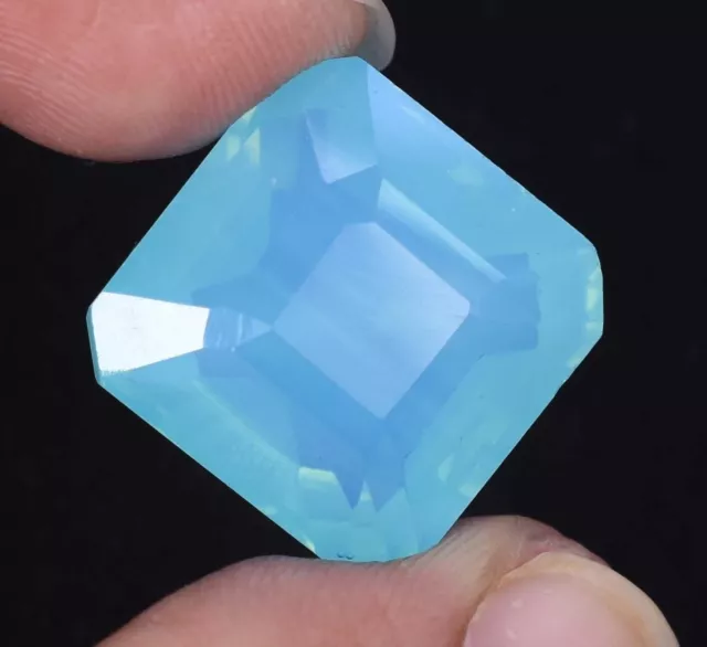 20.05Ct Naturel Flawless Welo Blue Fire Opal Square Cut Certifié Pierre...