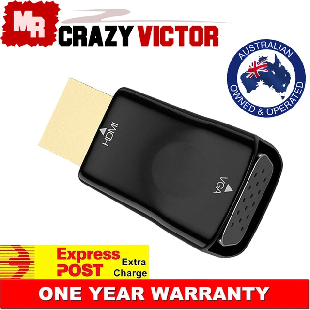 HDMI to VGA Adapter (Male to Female 1080p) for Laptop, PC, Xbox, PS4, MacBook