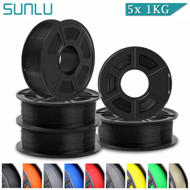 【5KG Bundle】SUNLU PLA PETG ABS PLA+ SILK 3D Drucker Filament 1.75mm No-Knoten