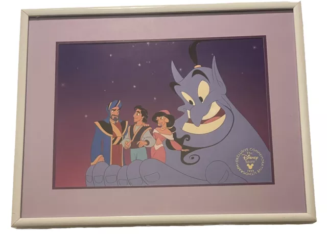 VTG Disney Framed Commemorative Lithograph Aladdin And The King Of Thieves 1996