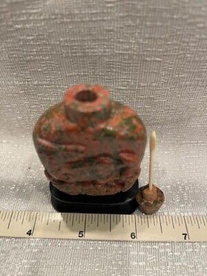 Chinese Hand Carved Red Unakite Snuff Bottle Natural Original Color # 14 5
