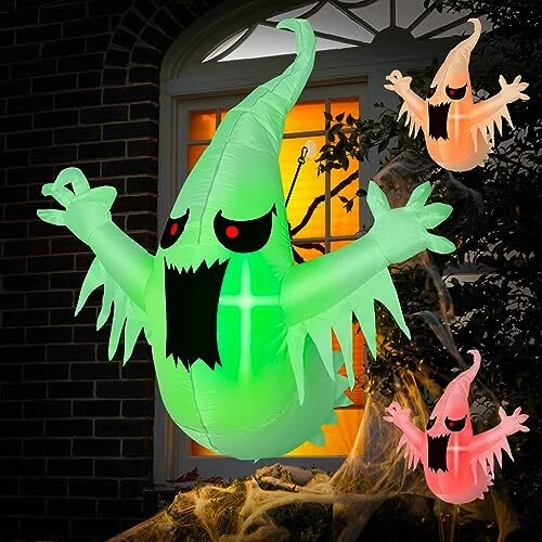 BRDJade 4FT Halloween Inflatables Flying Ghost Broke Out from 4FT-Flying Ghost