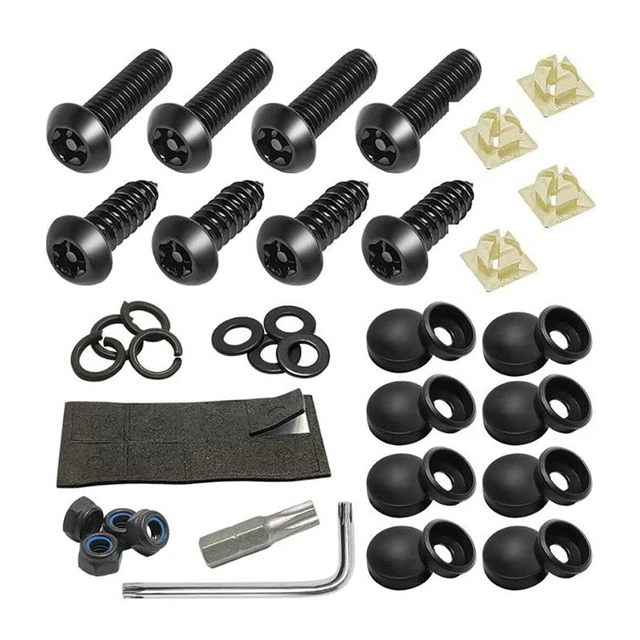 Kit Vis Antivol Pour Plaque Immatriculation - 50 Pièces - Fixation Sécurisée Pour Voiture