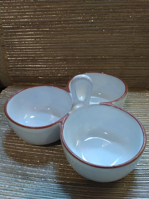 Threshold 3 dish condiment bowls -  white and terra cotta