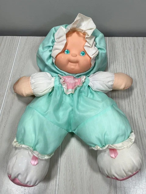 Fisher-Price Puffalump Kids vintage 1990 plush baby doll mint green blue