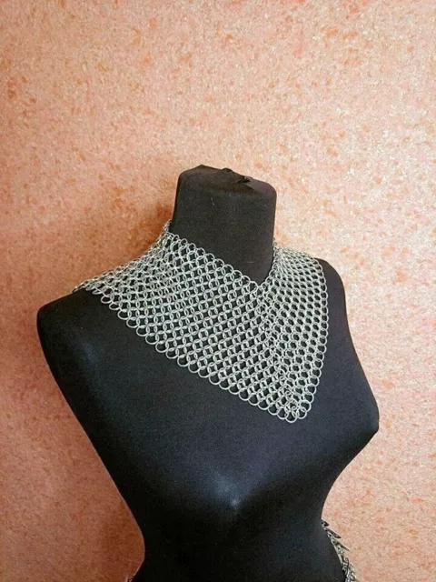 Chain Mail Aluminum butted Women Collar - Gorget-ZAQ 10 mm chainmail neck collar