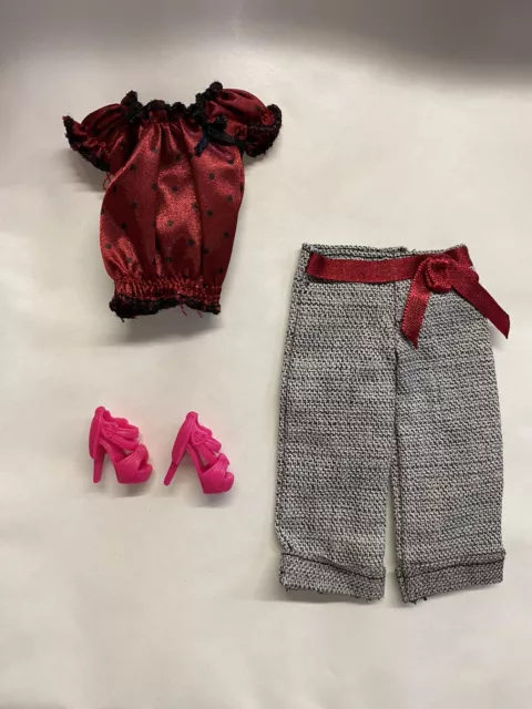 Quality Dolls Red Collet Trouser Outfit With Shoes Made For dolls Uk Seller