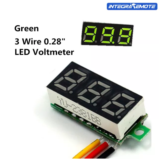 12V 24V 0.28" 3 Wire LED DC 0-100V Voltmeter Digital Display Voltage VOLT METER