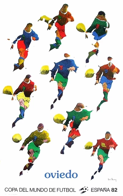 Affiche Vintage Coupe Du Monde 1982 Espagne - Vladimir Velichkovic - 60x85cm
