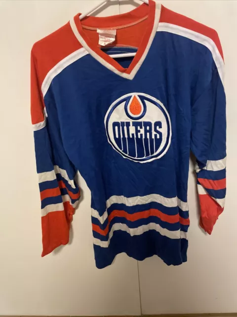 rare 1970s WHA Edmonton Oilers Sandow Knit jersey m/m *
