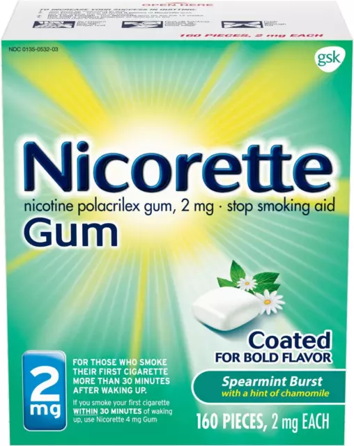 Chicorette recubierto 2 mg goma de nicotina dejar de fumar menta lanza con sabor a estallido