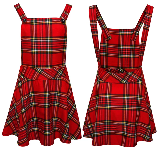 knee length dresses for ladies Brittany Green Plaid Pinafore Dress  Pink House Boutique