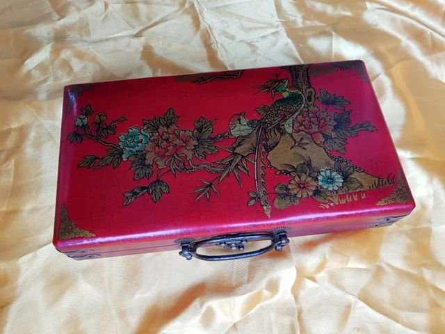 Boulier Chinois 13 tiges-Suanpan-Chinese Abacus-Abakus-Abaco-oiseau fleurs rouge